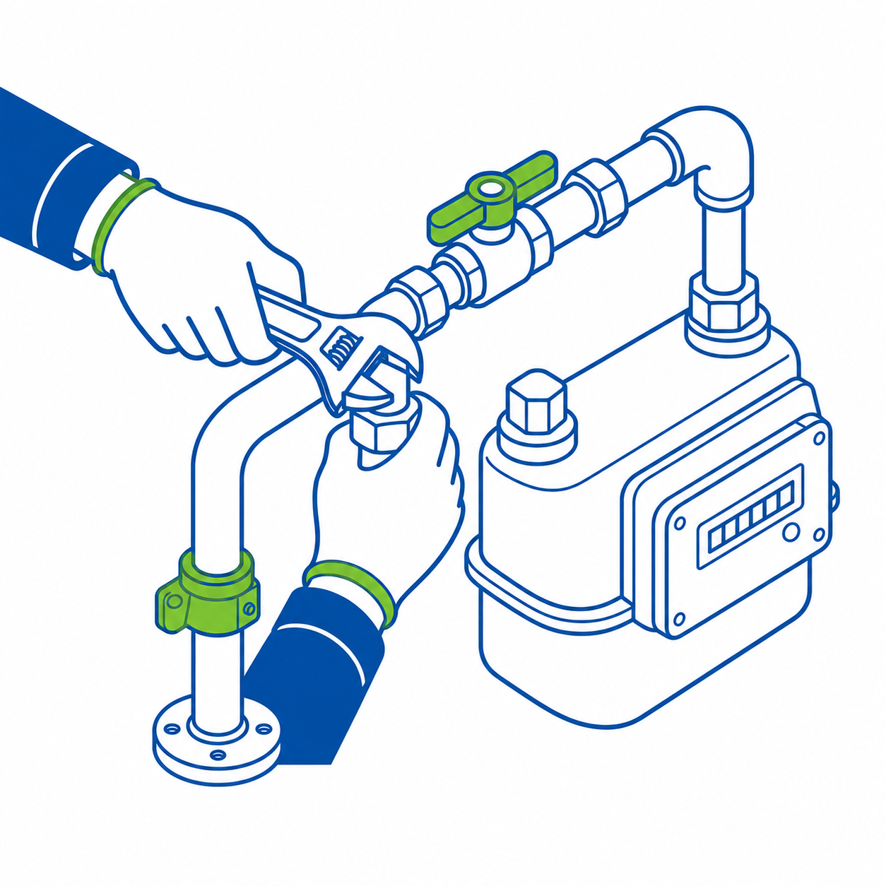 Flat Isometric Gas Pipeline Installation