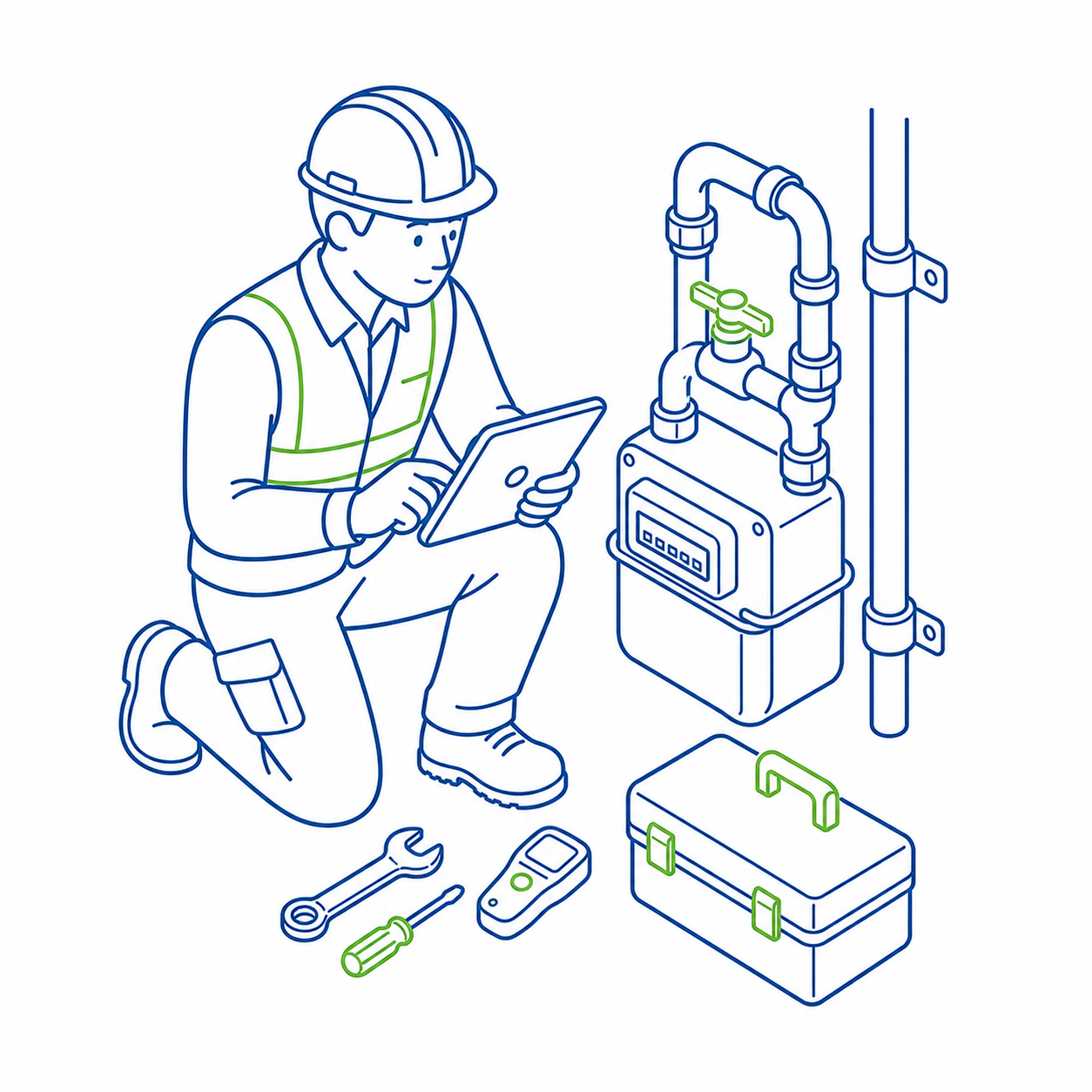 Professional Technician Home Inspection Isometric Illustration